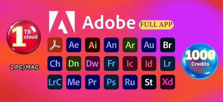 Banner tài khoản Adobe full app